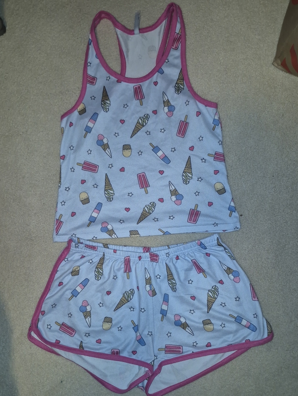 Wallflower Ice Cream Print Pajama Set Size Small